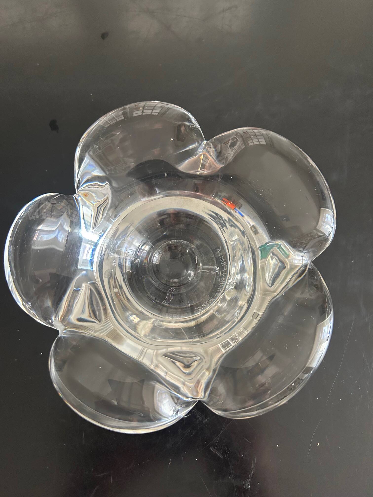 Daum crystal candle holder