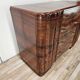 Commode en noyer avec 4 tiroirs et poignées en laiton, années 1940