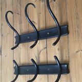 Old black curved wooden coat rack