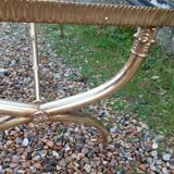 Table basse ancien avec plateau marbre vintage