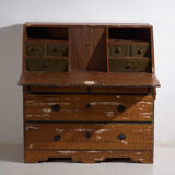 Swedish drop-leaf desk, antique – Scandinavian folk furniture – year 1783