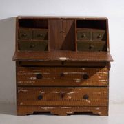 Swedish drop-leaf desk, antique – Scandinavian folk furniture – year 1783