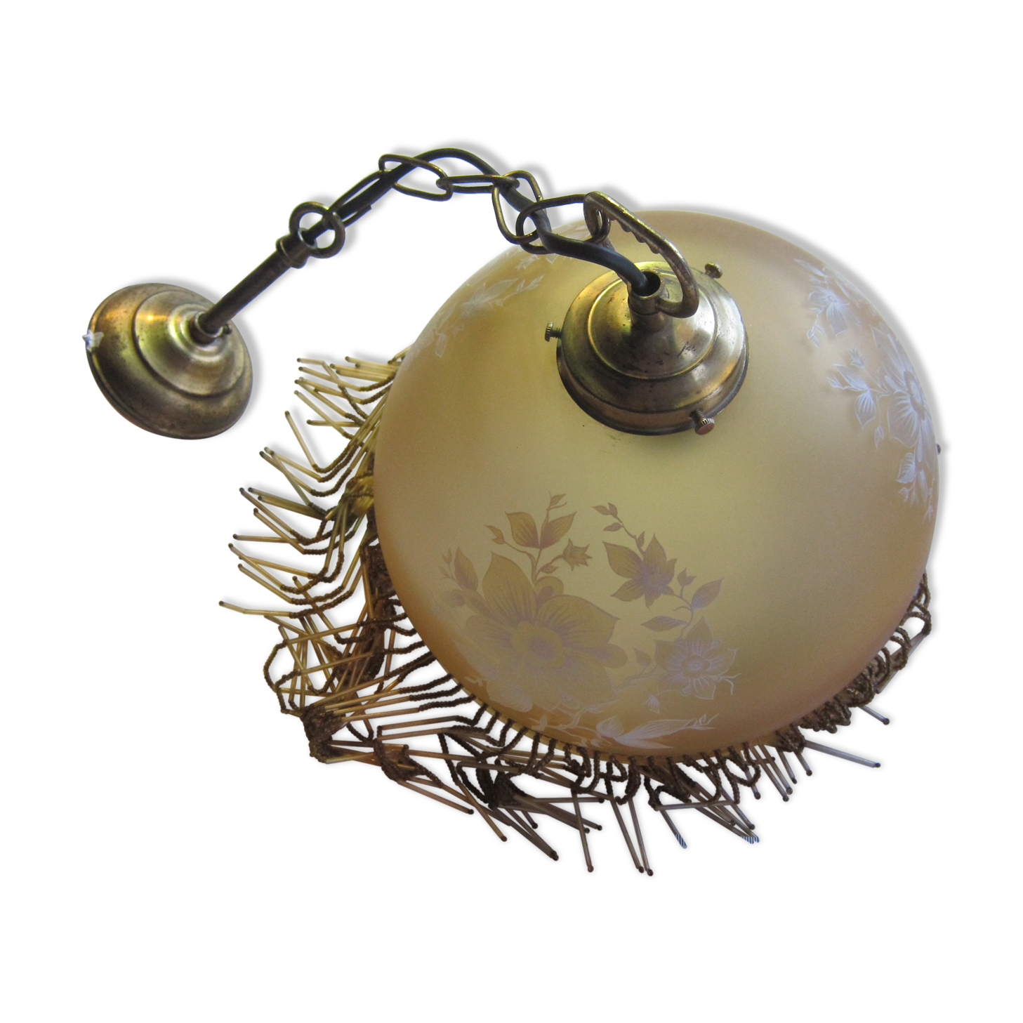 Art Deco suspension. with floral motifs & pearls