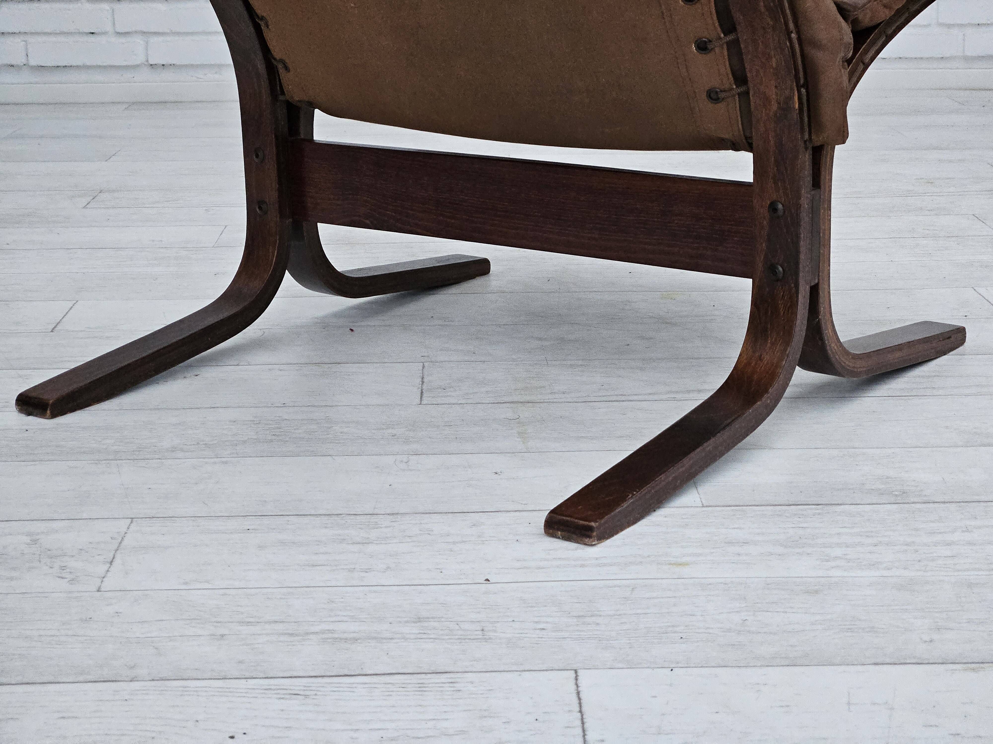 1970’s, Norwegian design, "Siesta" lounge chair by Ingmar Relling, leather, bentwood.