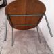 Table basse ovale d'école en chêne années 50