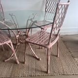‘Faux Bamboo garden set table and 4 chairs