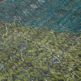 Hand-knotted carved anatolian 1970s 205 cm x 303 cm fuchsia carpet