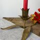 Vintage brass flower candle holder