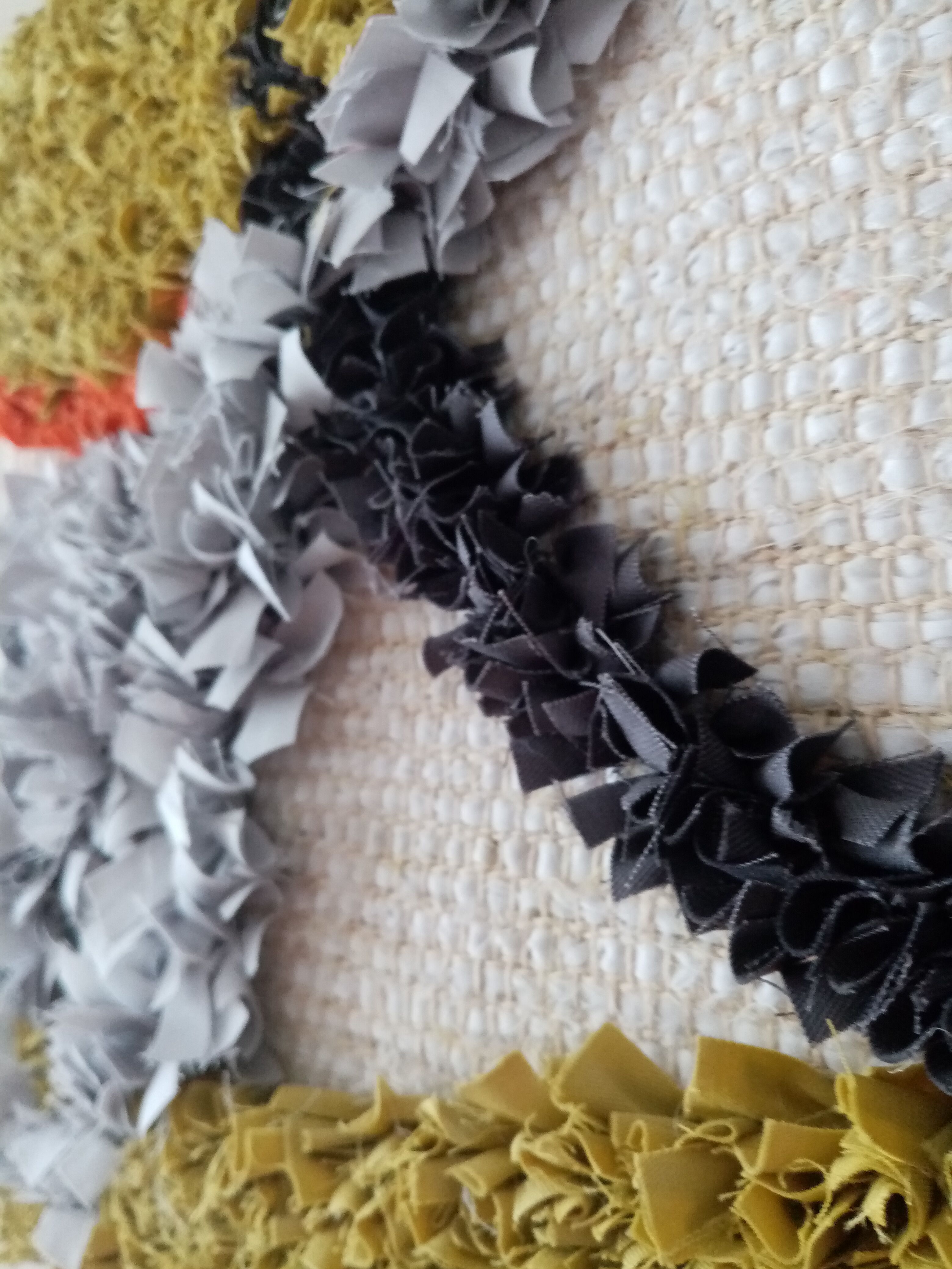 Contemporary handmade grey shaped fish tail cotton wall decor