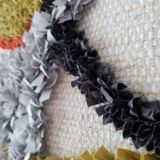 Contemporary handmade grey shaped fish tail cotton wall decor