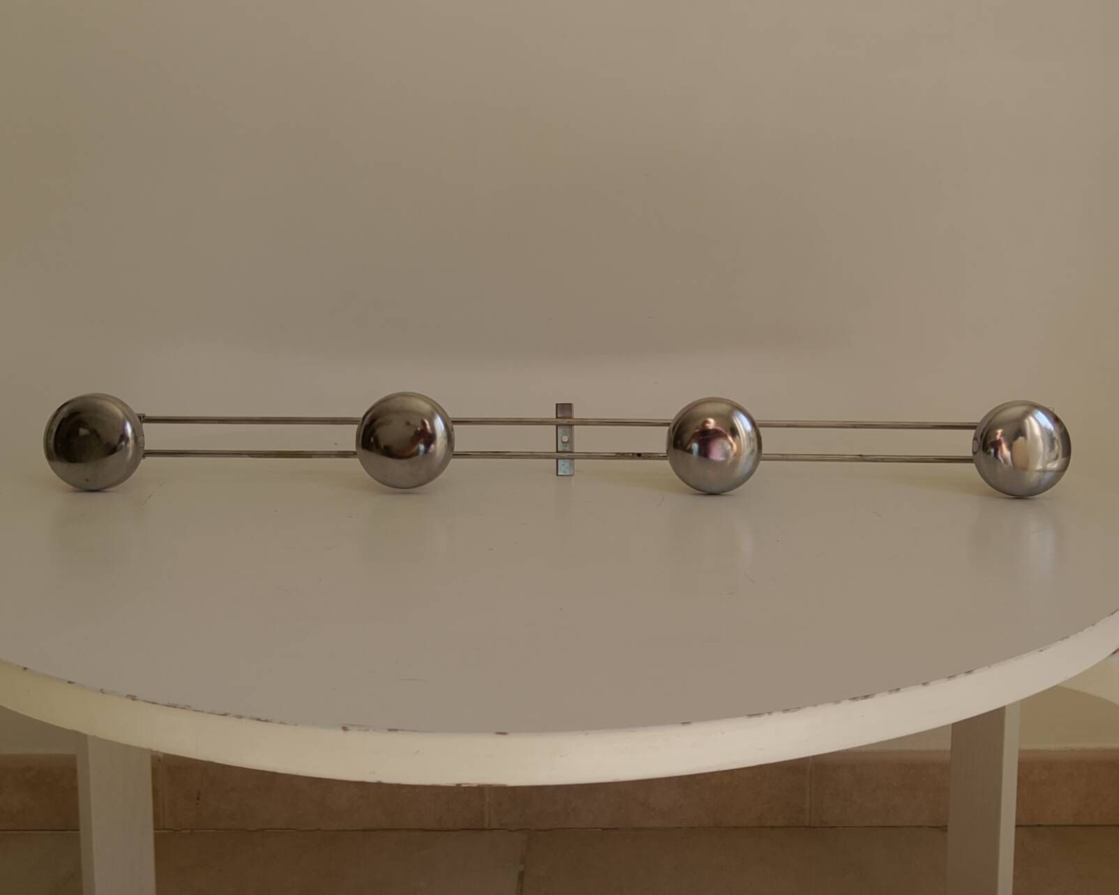 Vintage chrome wall coat rack from the 70s