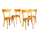 4 chaises bistrot années 60 en bois courbé