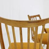 1960s Antonin Suman Oak Chair, Set of Three