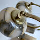 Pair of vintage art deco lamps, albatre marble brass, 30 years
