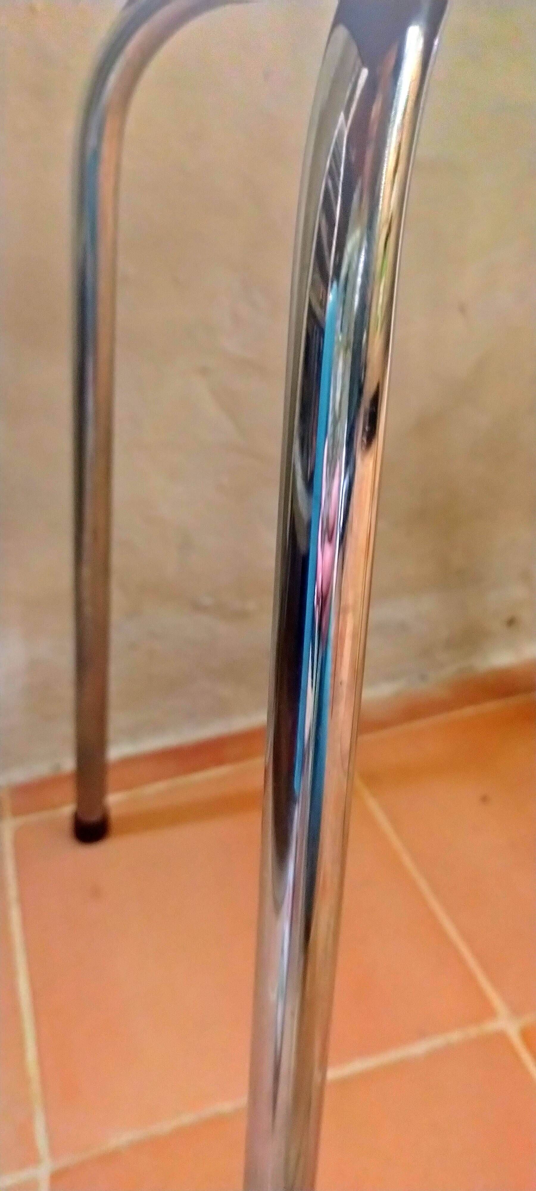Pair of vintage school stools in formica and chrome metal – 1960s/70s