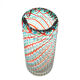 Ribbed Murano glass vase with half filigree decoration