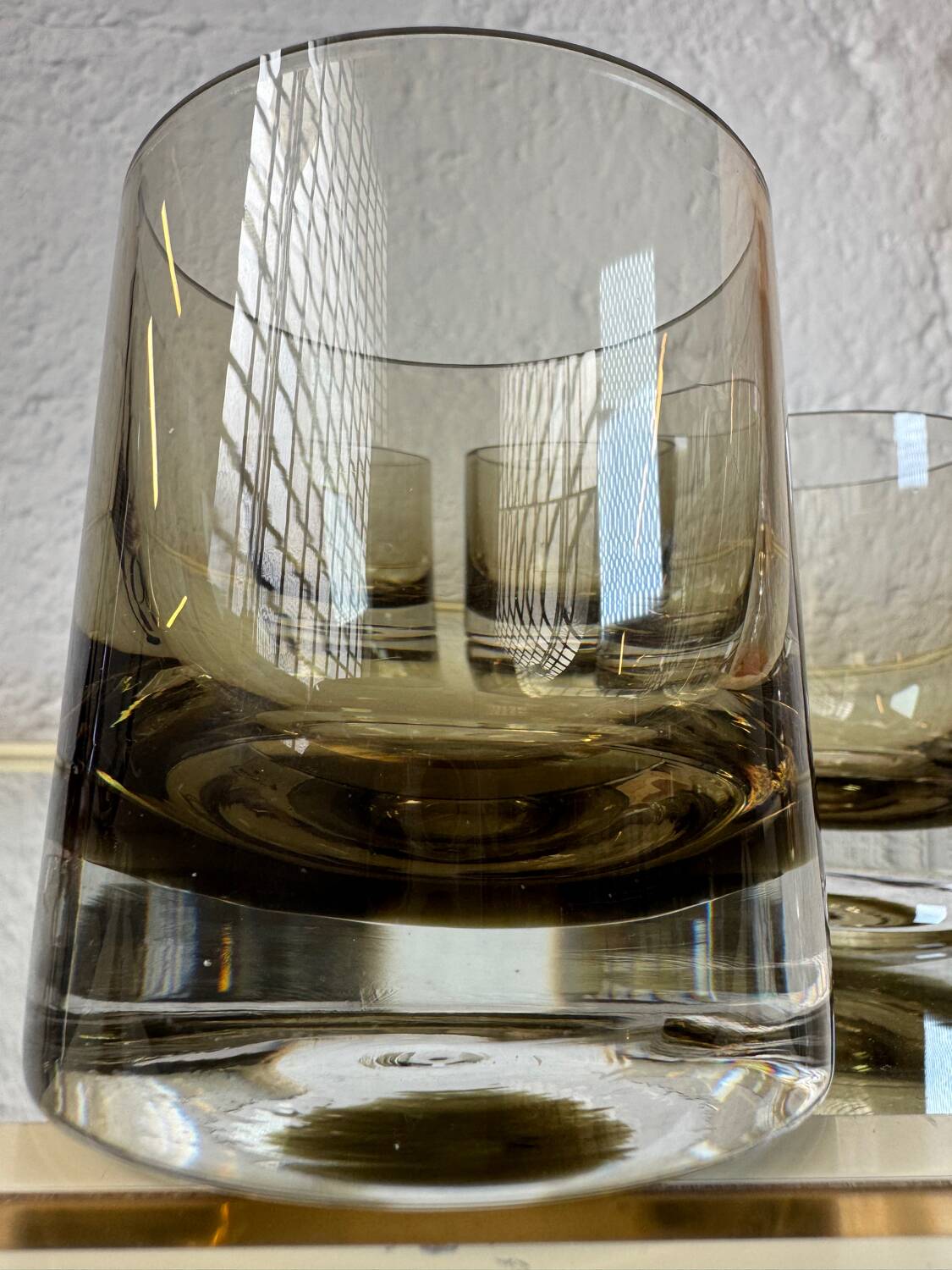 70s Smoked Whiskey Glasses