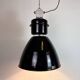 Large Black Industrial Factory Pendant Lamp from Elektrosvit, 1960s