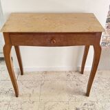 Vintage wood and marble console desk