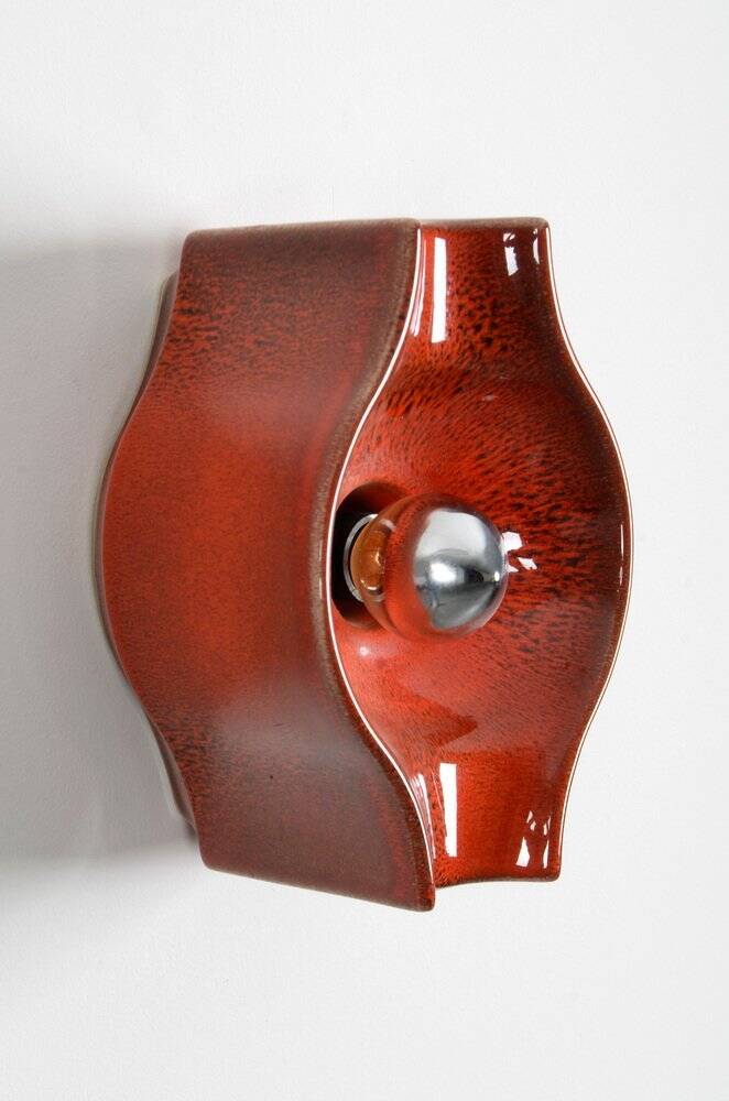 Space Age Fat Lava ceramic wall light by Cari Zalloni for Leola, 1970s