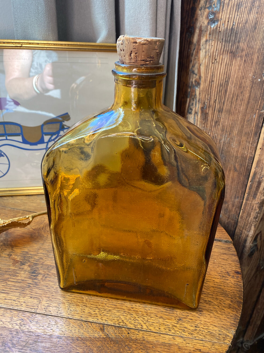 Bouteille / vase en verre d’art décorative design  Helen Tynell