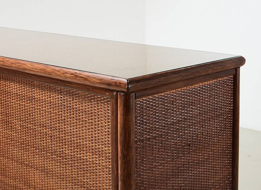 Modernist Rattan Cabinet Netherlands 1930s