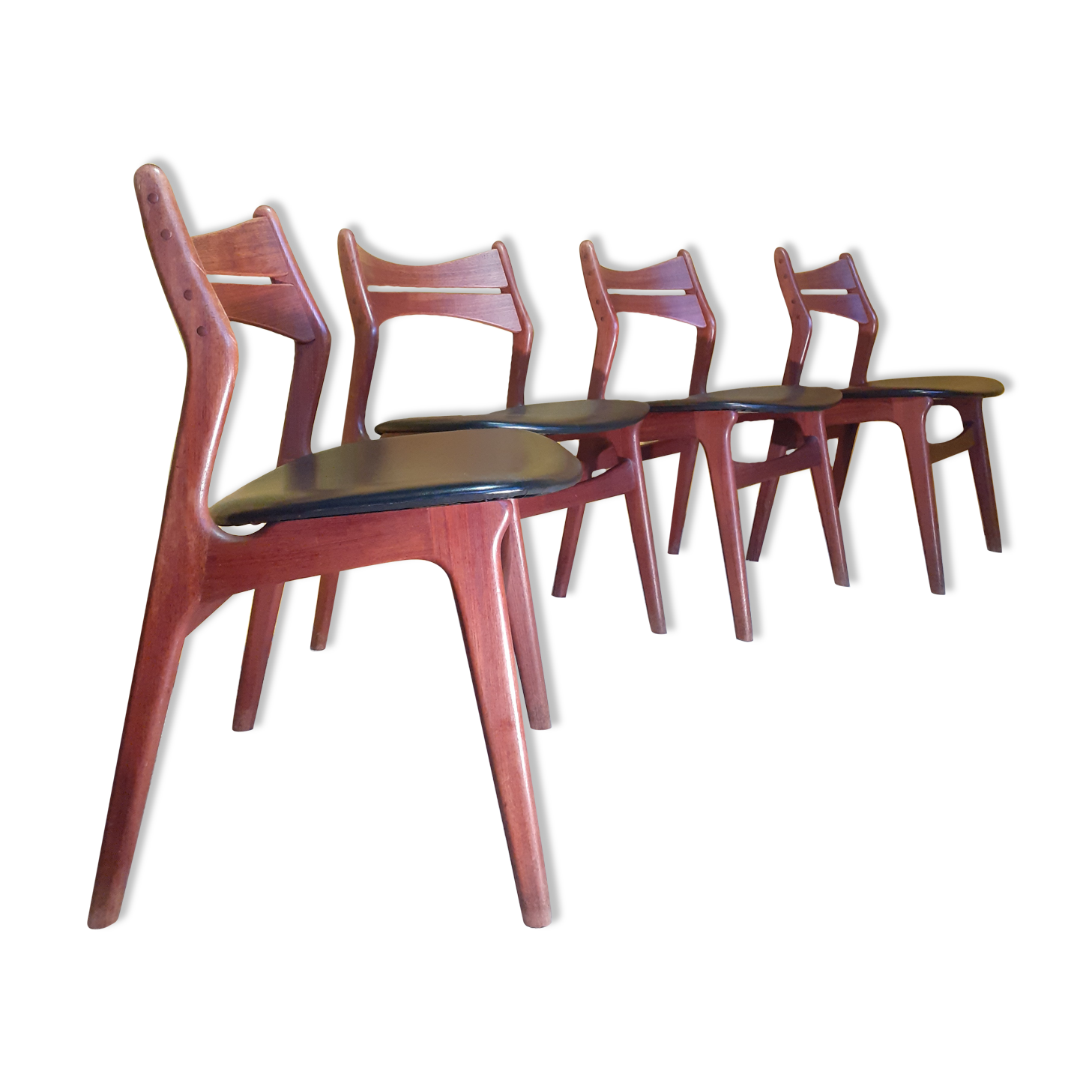 4 Danish chairs in solid teak, model 310 , design Erik Buch