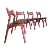 4 Danish chairs in solid teak, model 310 , design Erik Buch