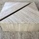 Pair of triangular coffee tables in travertine, Italy circa 70 / 80