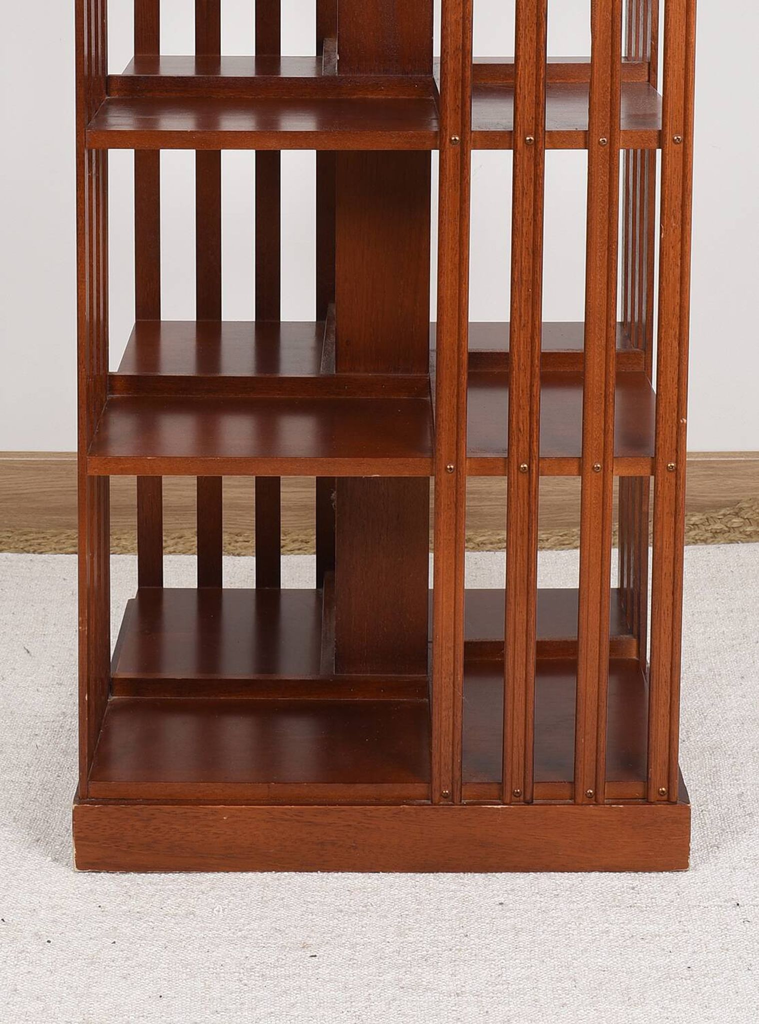 Revolving bookcase, rotating furniture (book mill), mahogany, three floors.