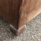 Old solid oak chest early XVIII Brutalist