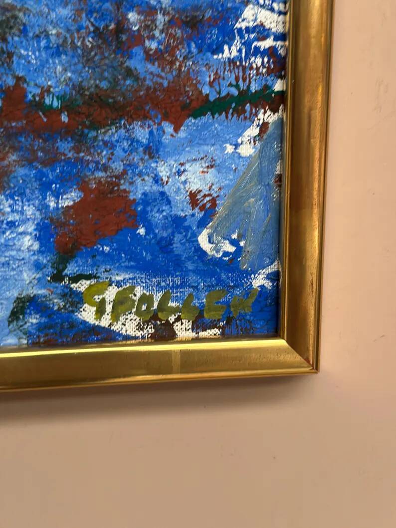 Original Swedish Oil on Canvas – “Storm” by Göta Fogler – Signed – Vintage & Framed – 50 × 42 cm (19.7" × 16.5")