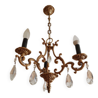 Golden bronze chandelier in Louis XV style