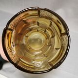 Vase stylisé en verre jaune, art déco