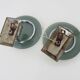 Pair of Italian wall lights in transparent blue-grey glass and chrome 70