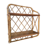 Rattan wall shelf from the 1960s/70s