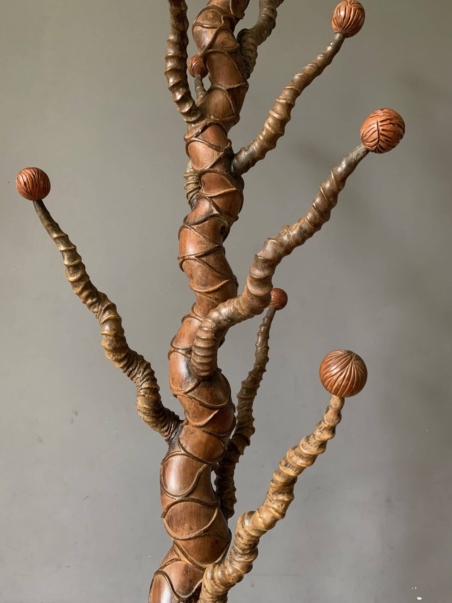 A Remarkable 19th Century Sculptured Rosewood & Buckhorn Hatstand