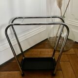 Vintage chrome steel umbrella stand