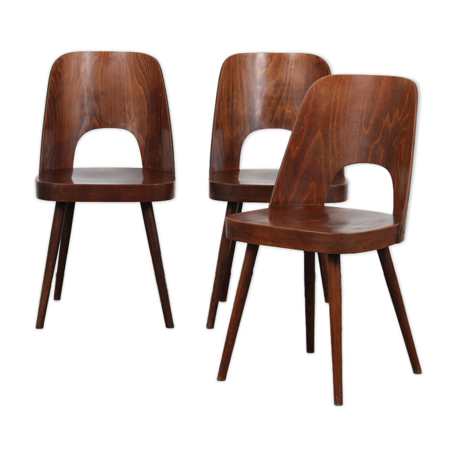 Suite of 3 vintage chairs by Oswald Haerdtl for Ton, 1960