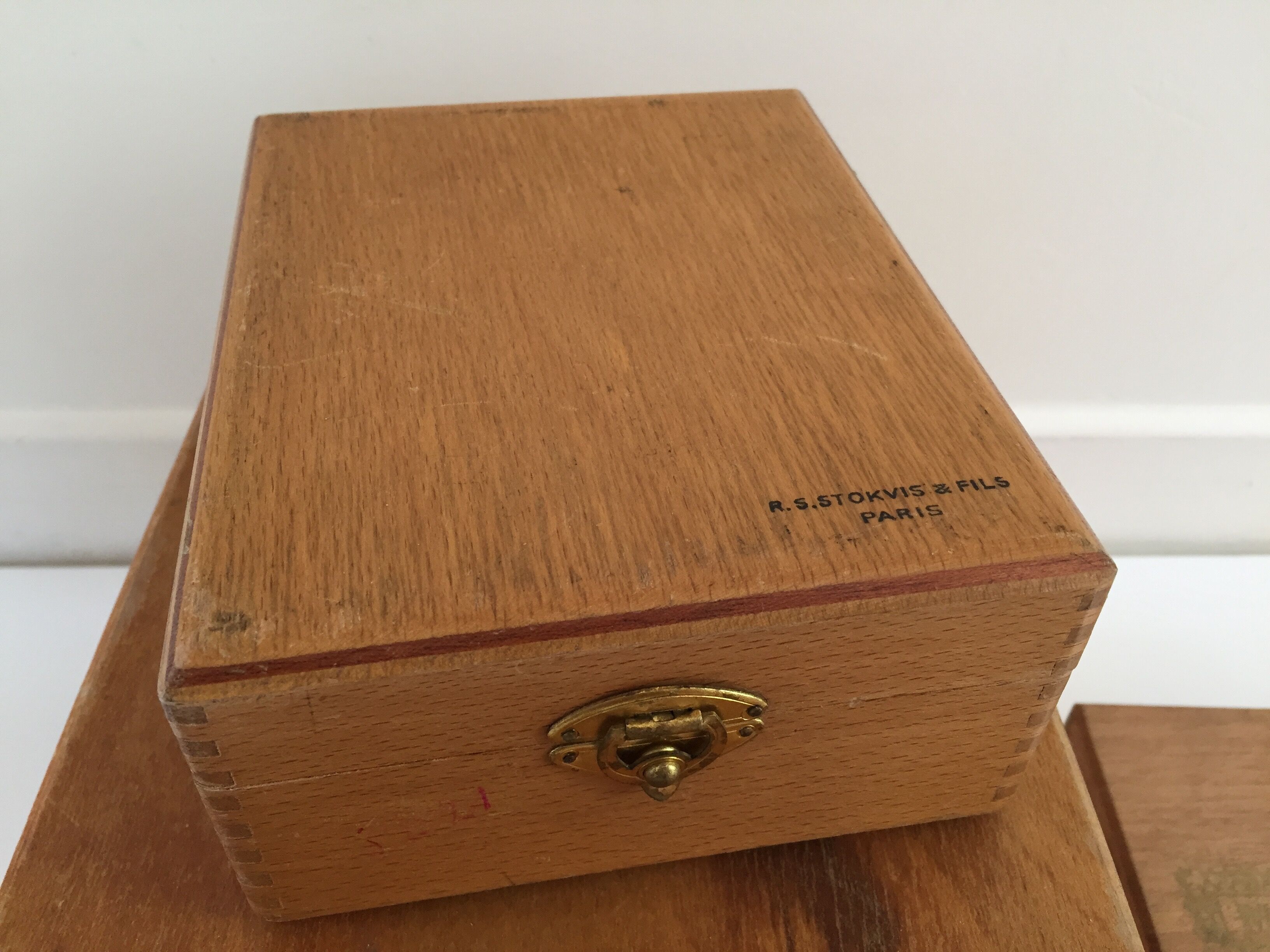 Lot of 4 vintage wood boxes