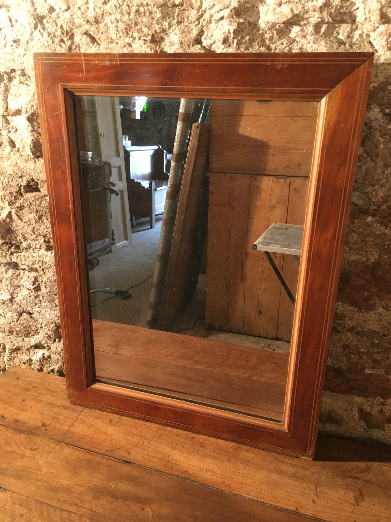 Miroir ancien en merisier 73x55cm
