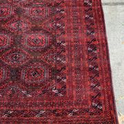 Vintage Uzbek Handmade Bukhara Rug, 4.5' x 5.10' (137cm x 181cm), 1960s