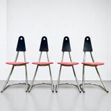 Set of 4 postmodern chairs - 80s