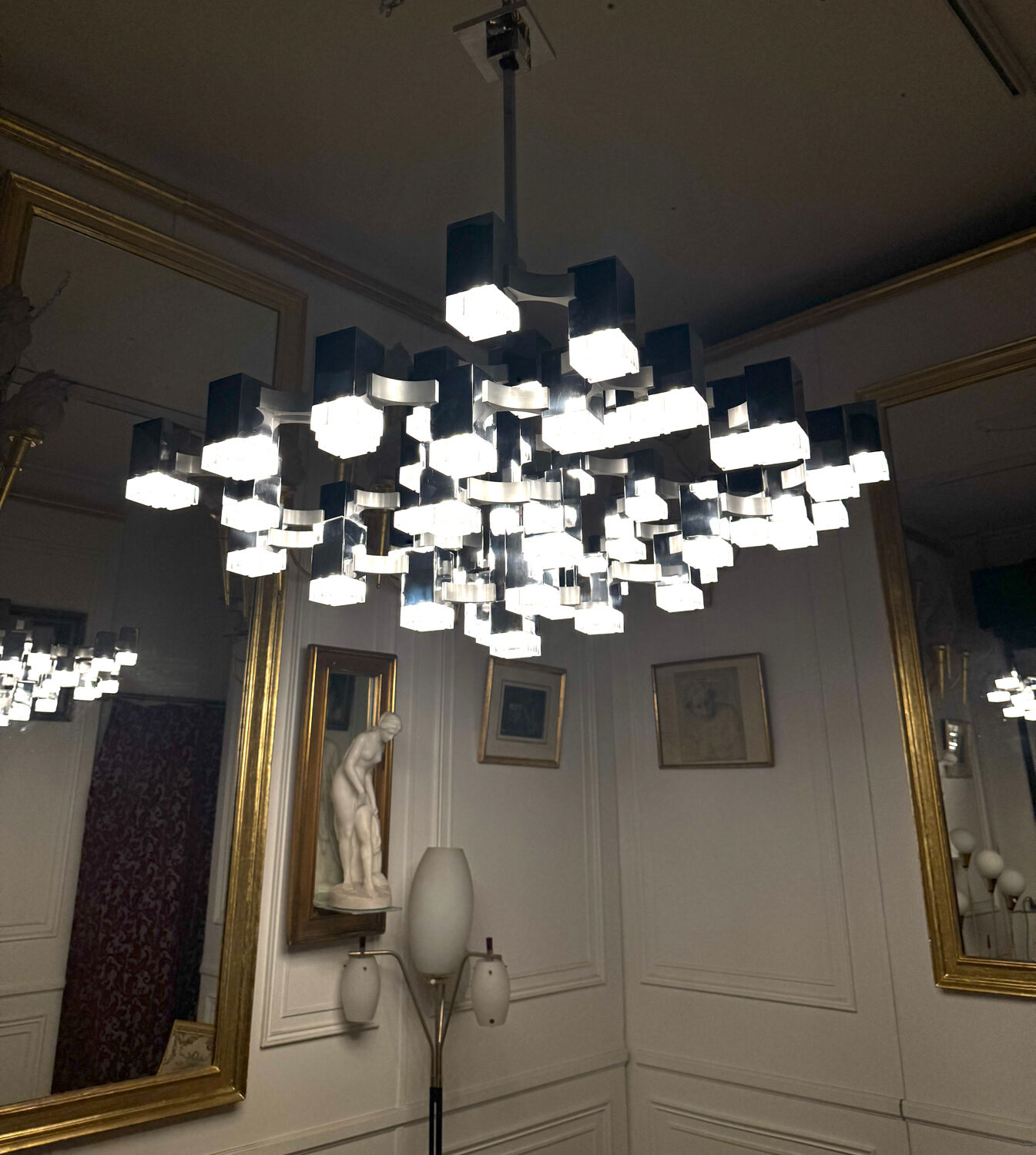 Lustre gaetano sciolari "cubic" 57 feux