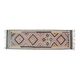 1970s Vintage Turkish Oushak Handmade Wool Cotton Purple Runner Rug 100x326