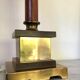 Lampe vintage bois et laiton