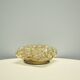 Vintage amber glass ceiling lamp screen by Helena Tynell for Glashütte Limburg 1960
