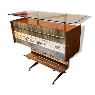 Cantù Italian Bar, wood and brass by Luigi Scremin