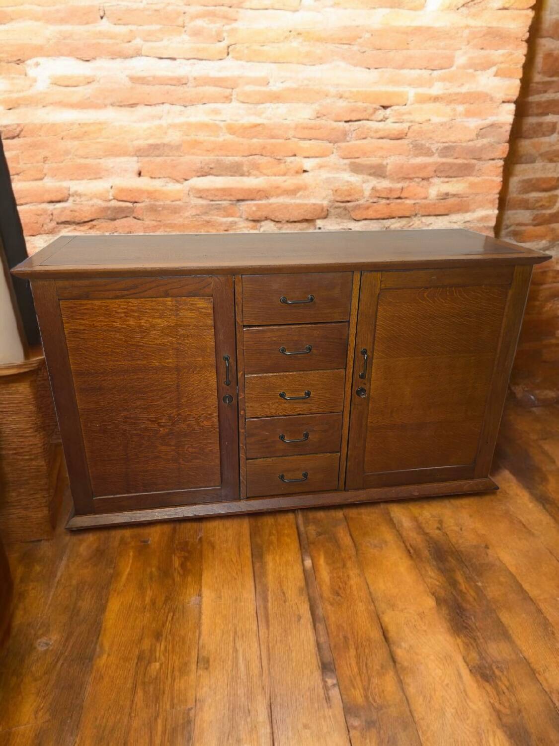 Vintage oak enfilade from the 1960s.