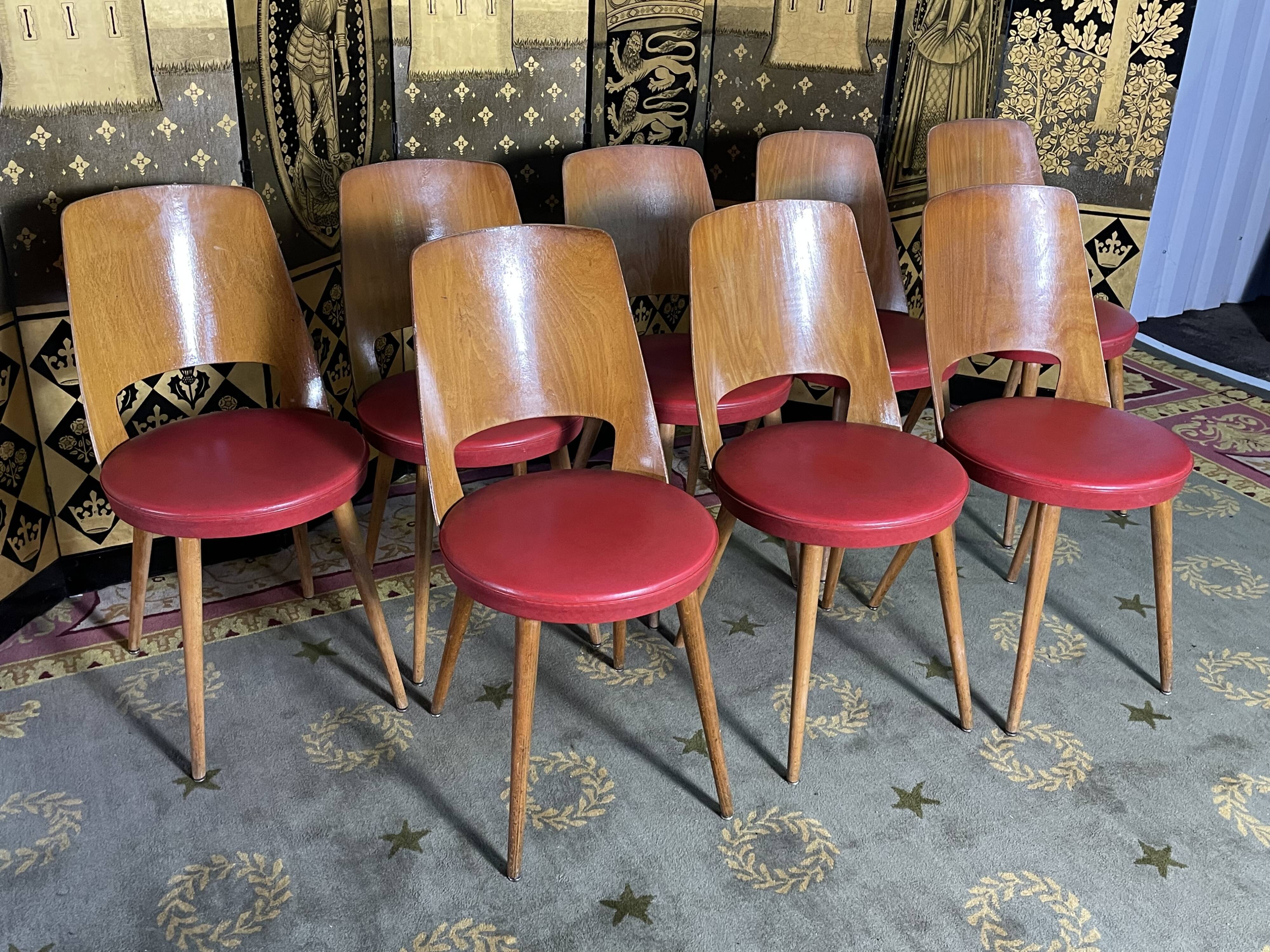 Suite of 8 baumann bistro chairs model Mondor